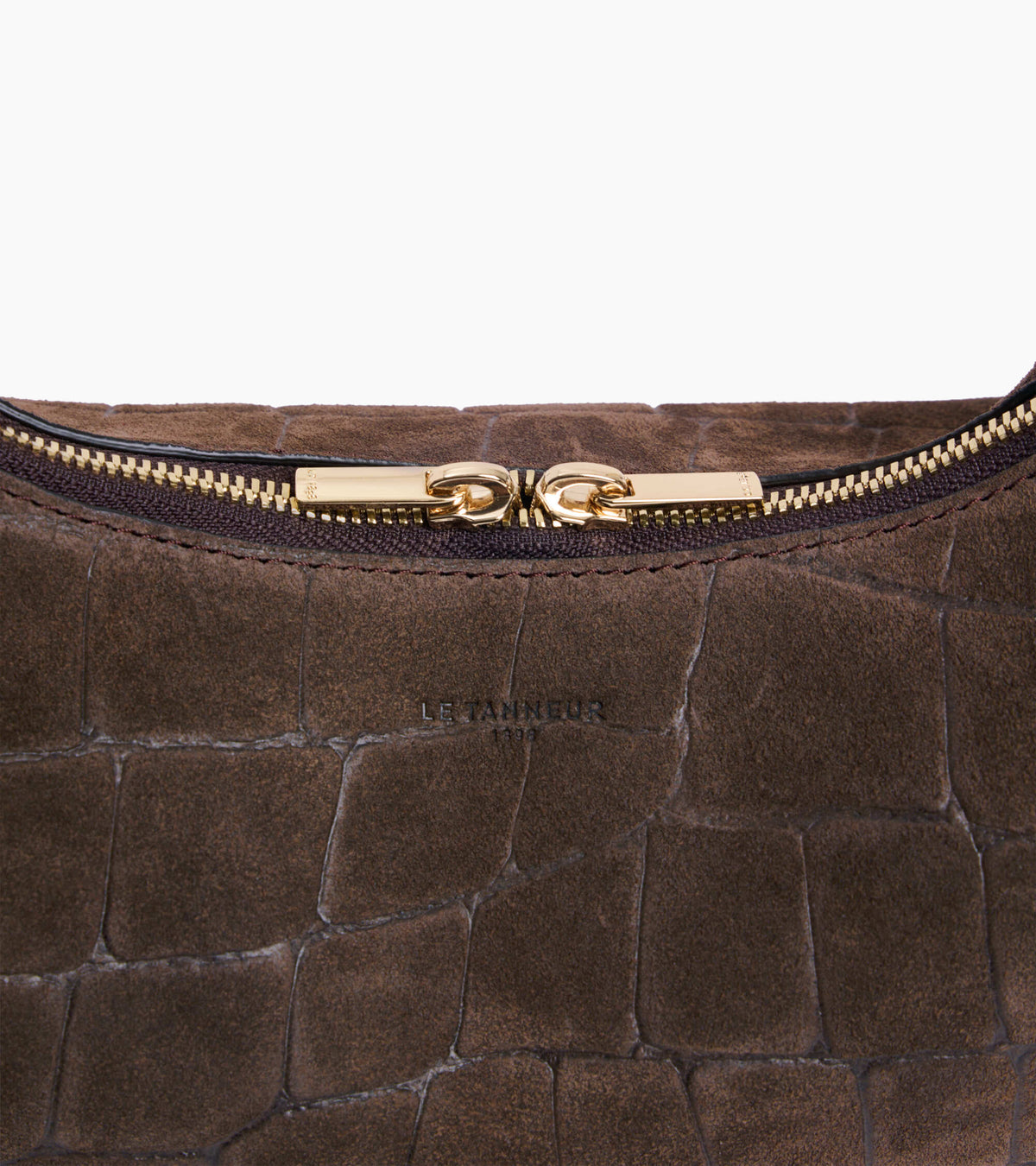 Juliette small hobo bag in mock croc suede split leather
