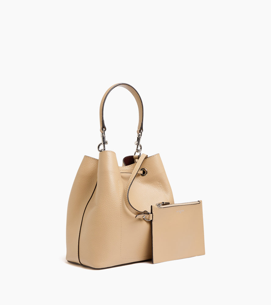 Louise bucket bag in grained leather