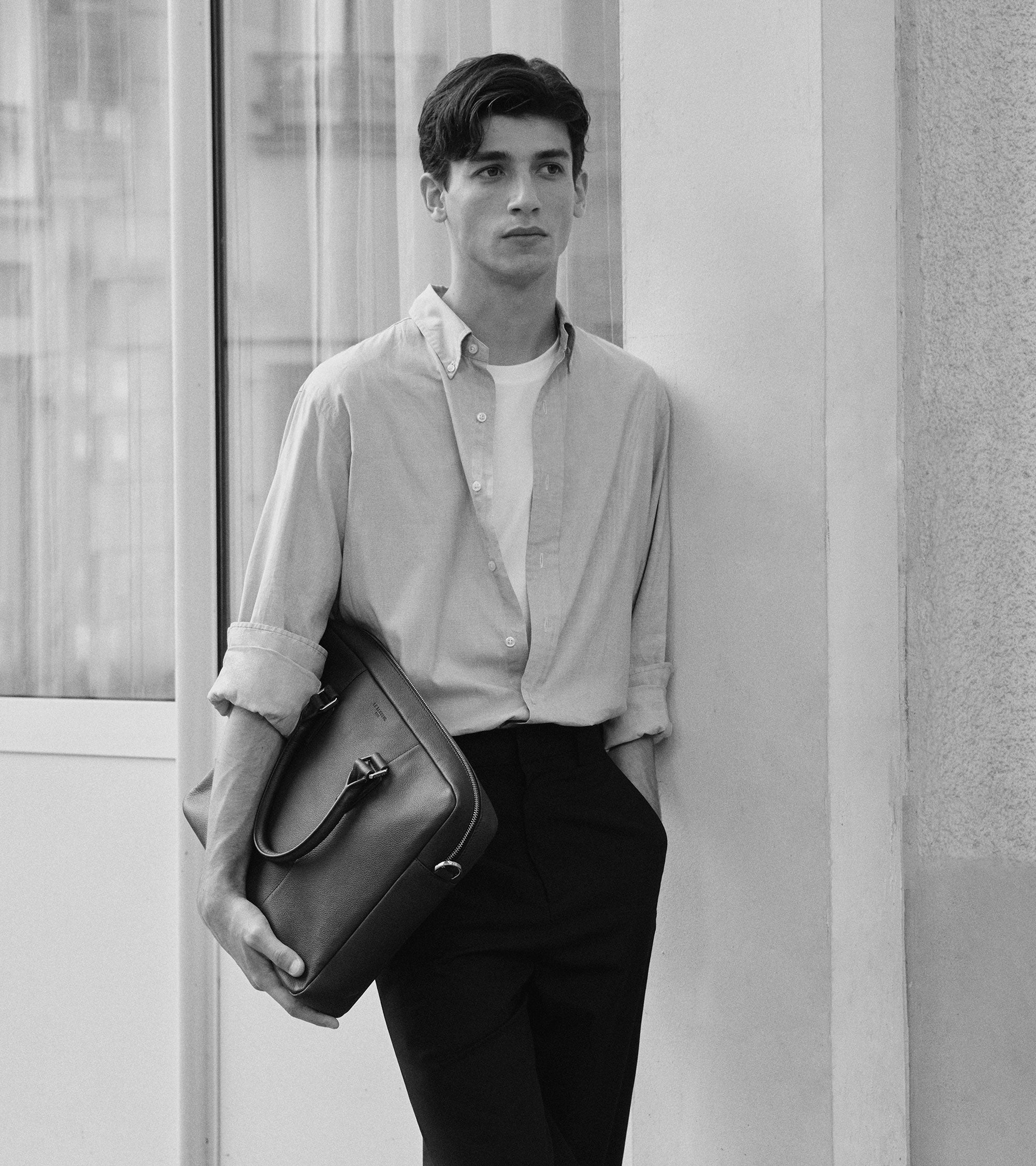 Marceau slim 15" document case in grained leather