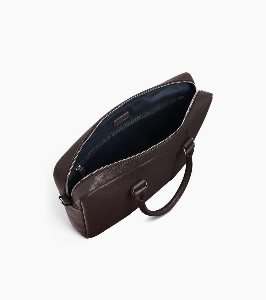 Marceau small 14" grained leather briefcase