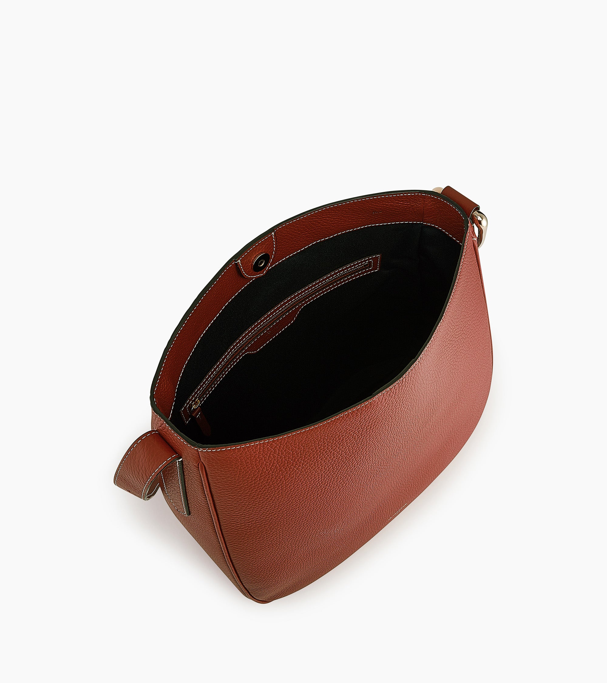 Gran bolso hobo Madeleine en cuero de ternero graneado