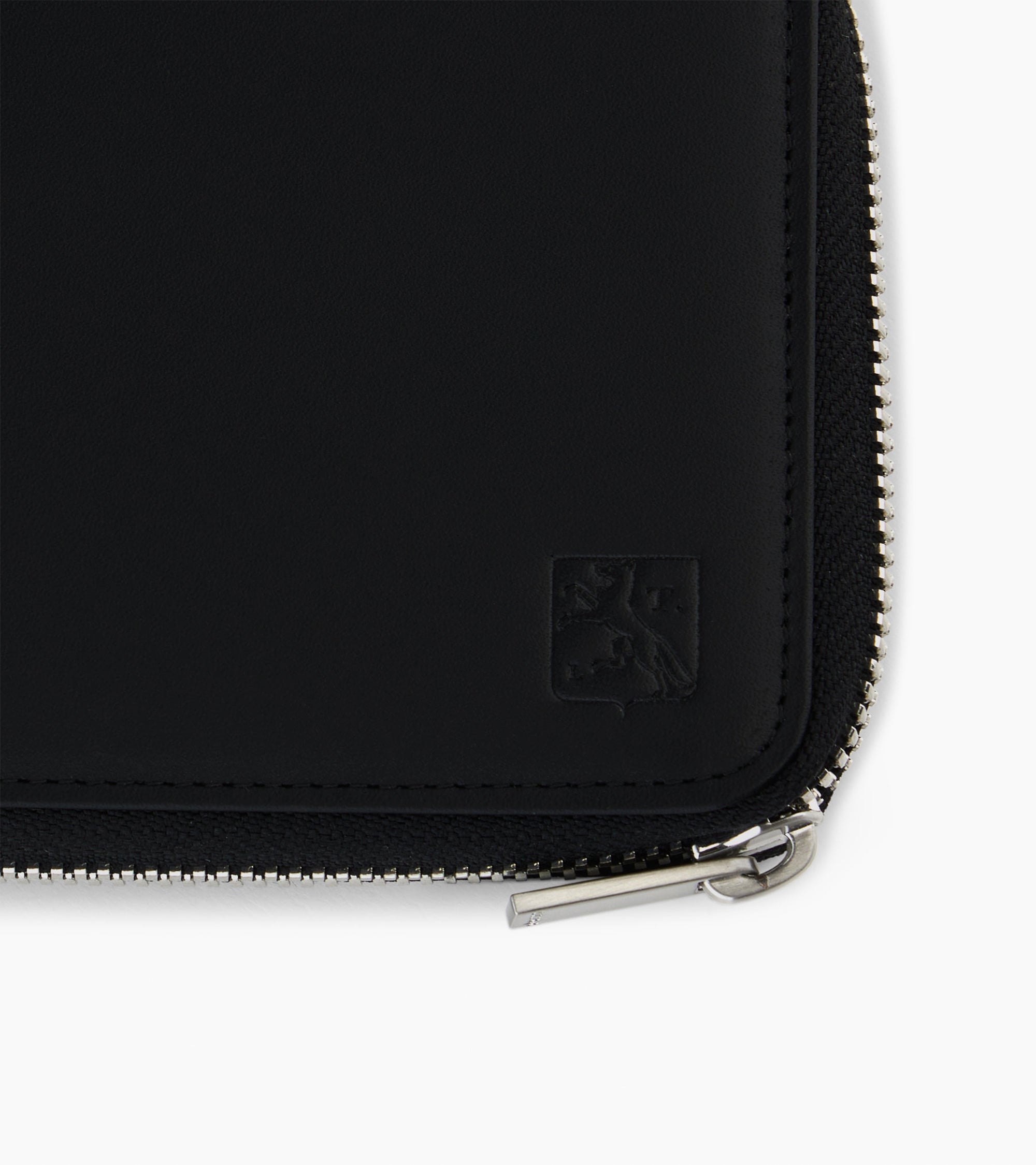 Maurice zipped coin case in coated canvas and smooth leather