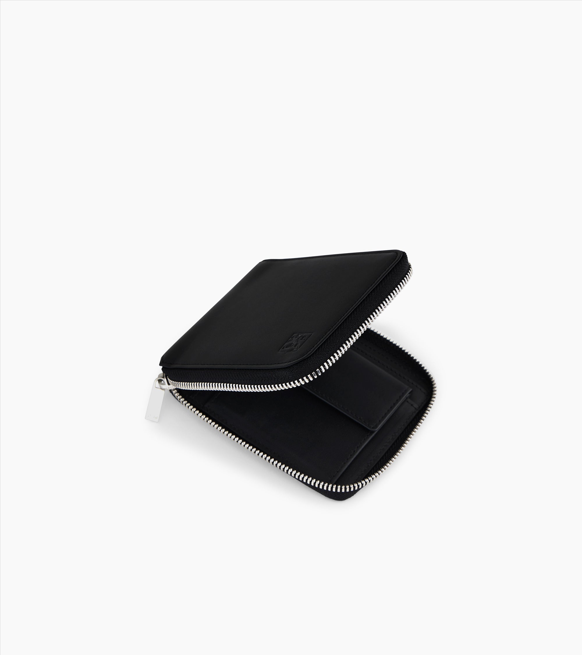 Porte monnaie zippé Maurice en cuir lisse