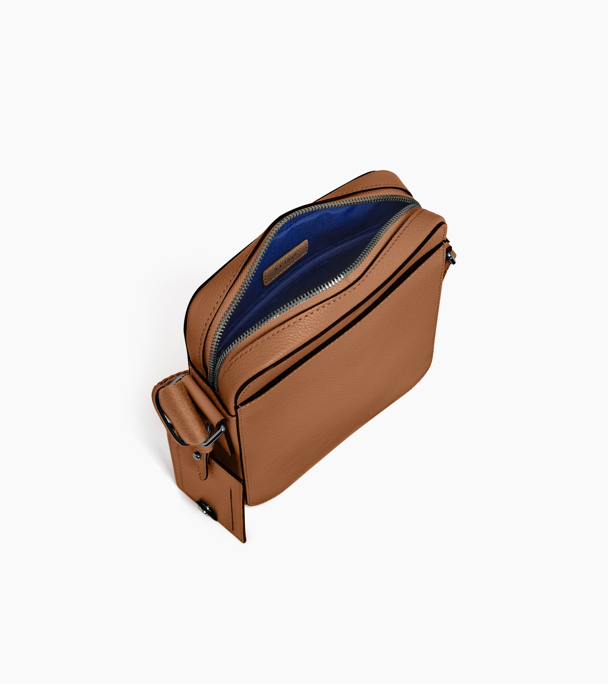 Emile small zipped satchel in grained leather