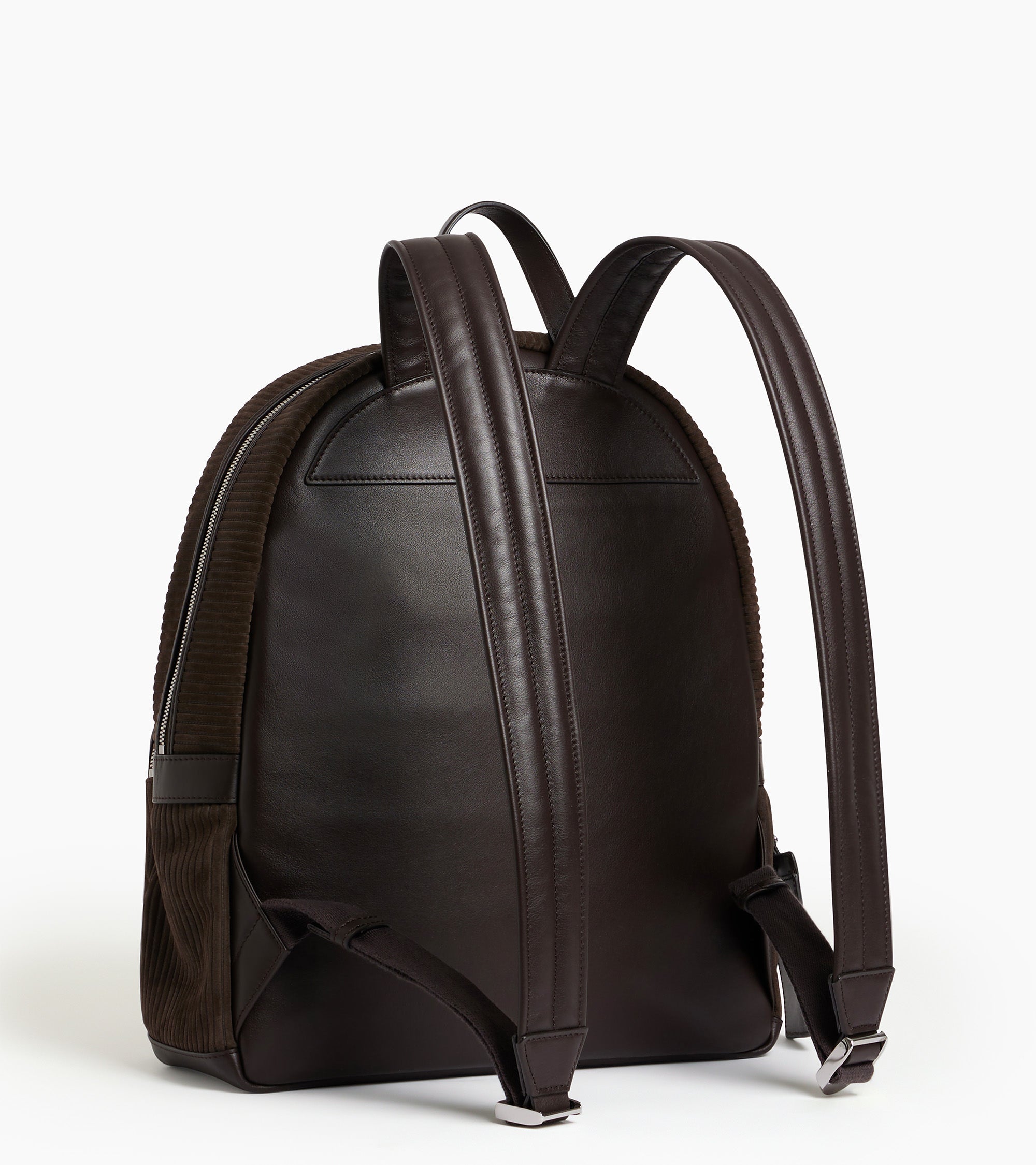 Emile backpack in ribbed and smooth leather