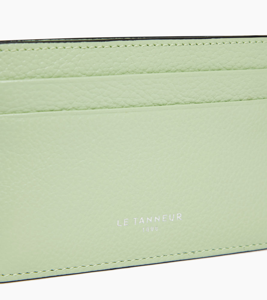 Emile card holder in grained leather