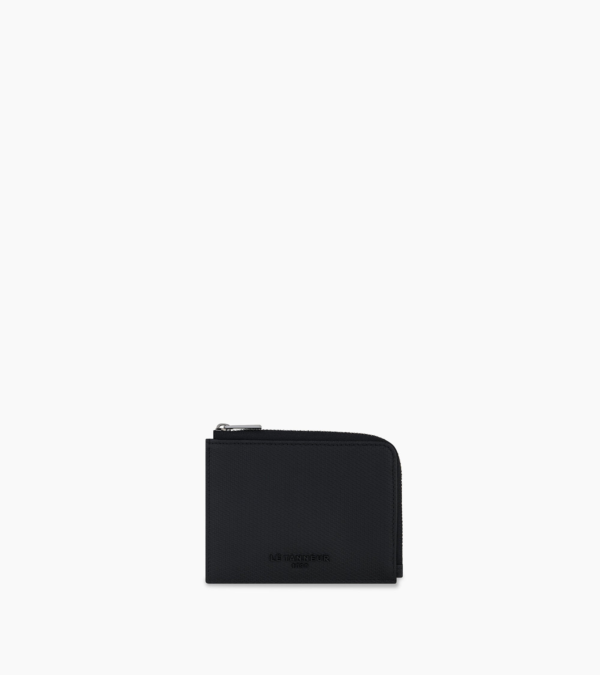 Emile monogram leather medium zip card holder