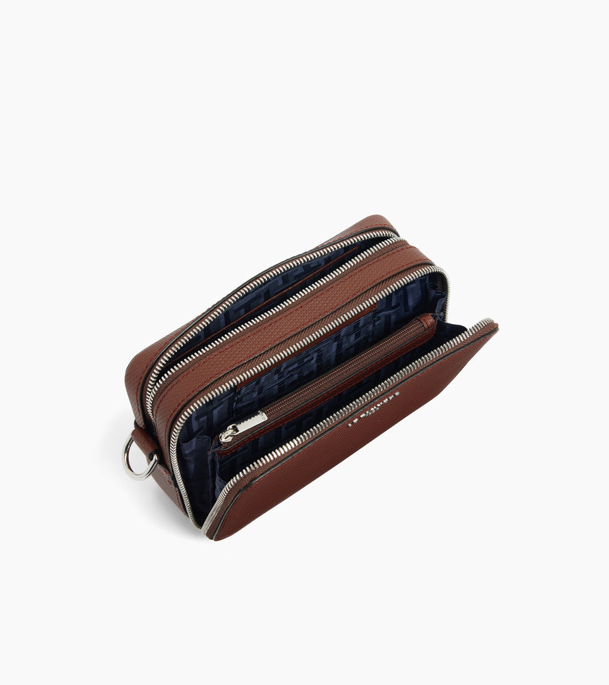 Emile small 2-compartment shoulder bag in signature T leather