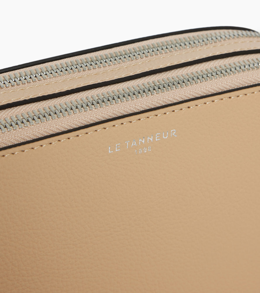 Emile small 2-compartment satchel in grained leather