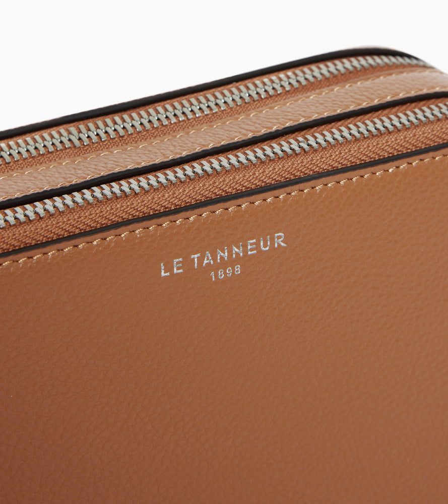 Emile small 2-compartment satchel in grained leather