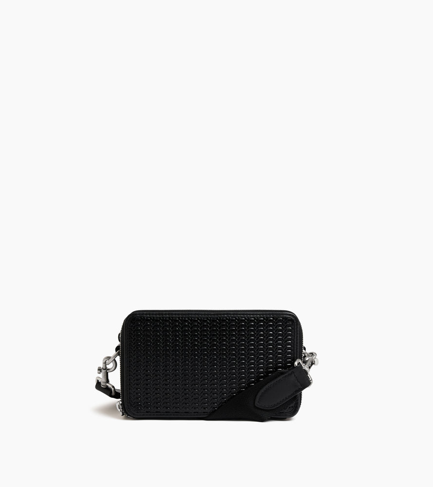 Emile small 2-compartment satchel in embossed and smooth leather