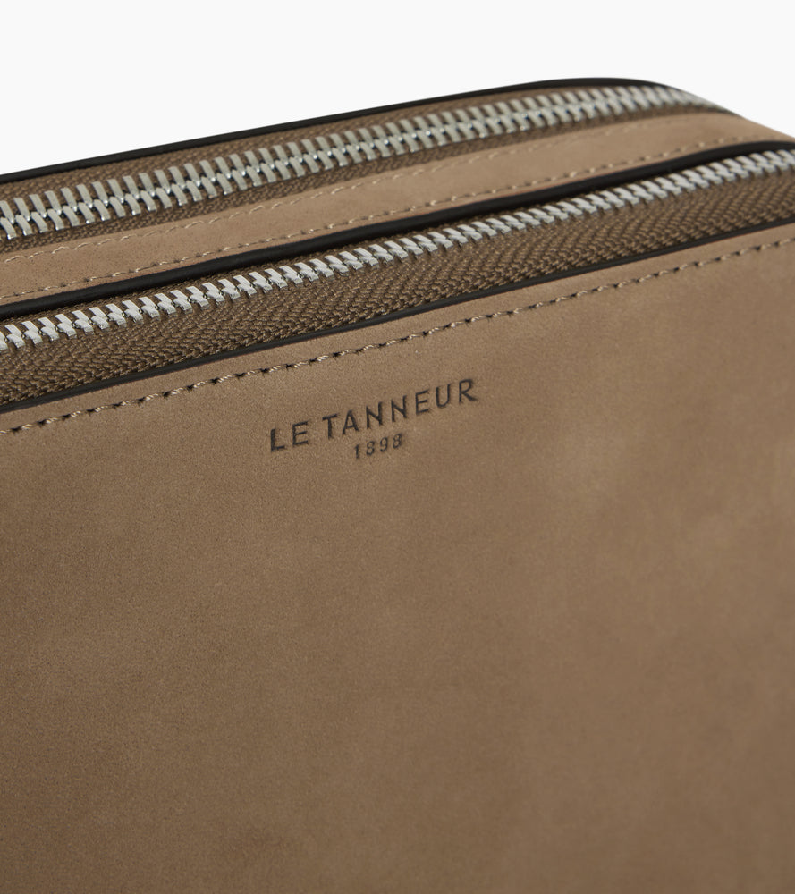 Kleine Umhängetasche Emile mit 2 Fächern aus Glatt- und Nubukleder