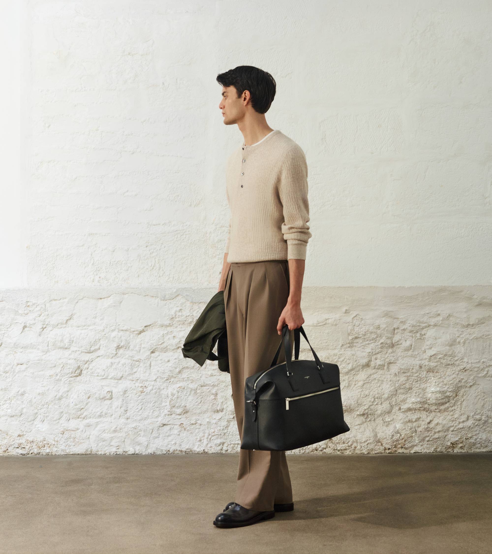 Emile 24h travel bag in grained leather