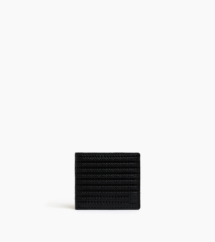 Martin horizontal card holder in embossed and smooth leather