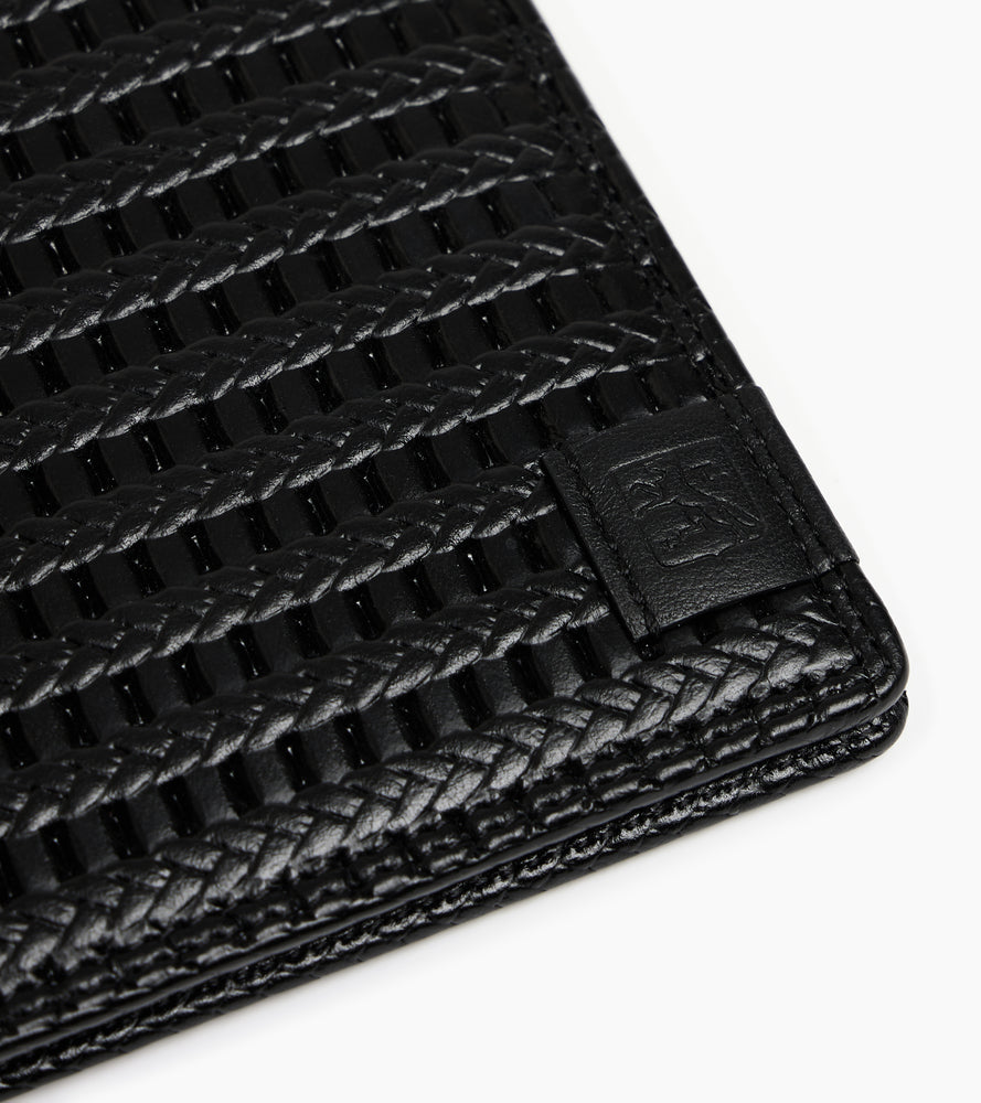 Martin horizontal card holder in embossed and smooth leather