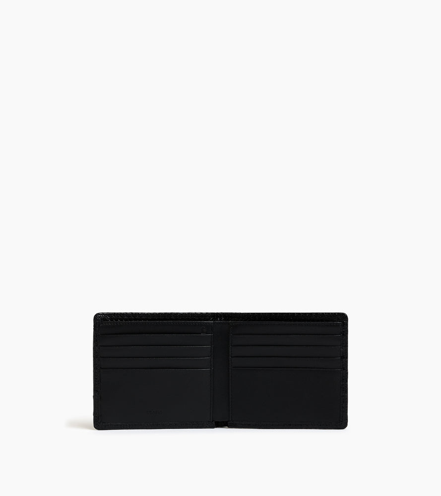 Martin horizontal card holder in embossed and smooth leather