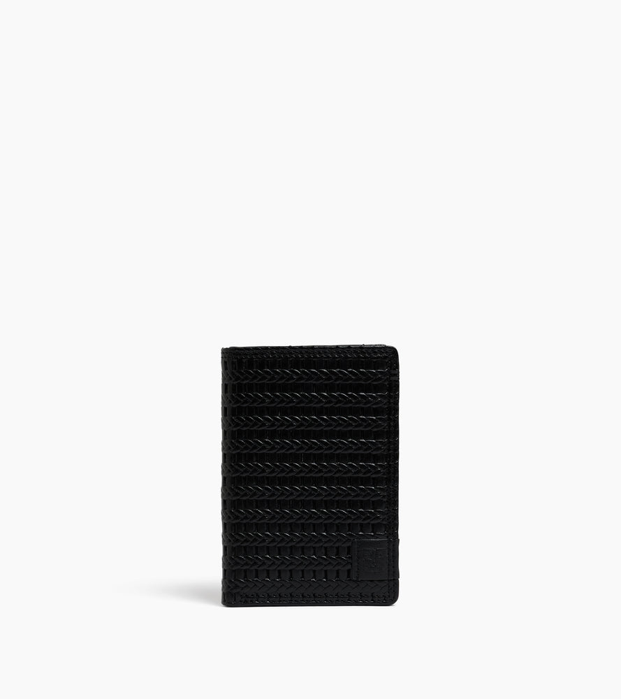 Martin vertical card holder in embossed and smooth leather