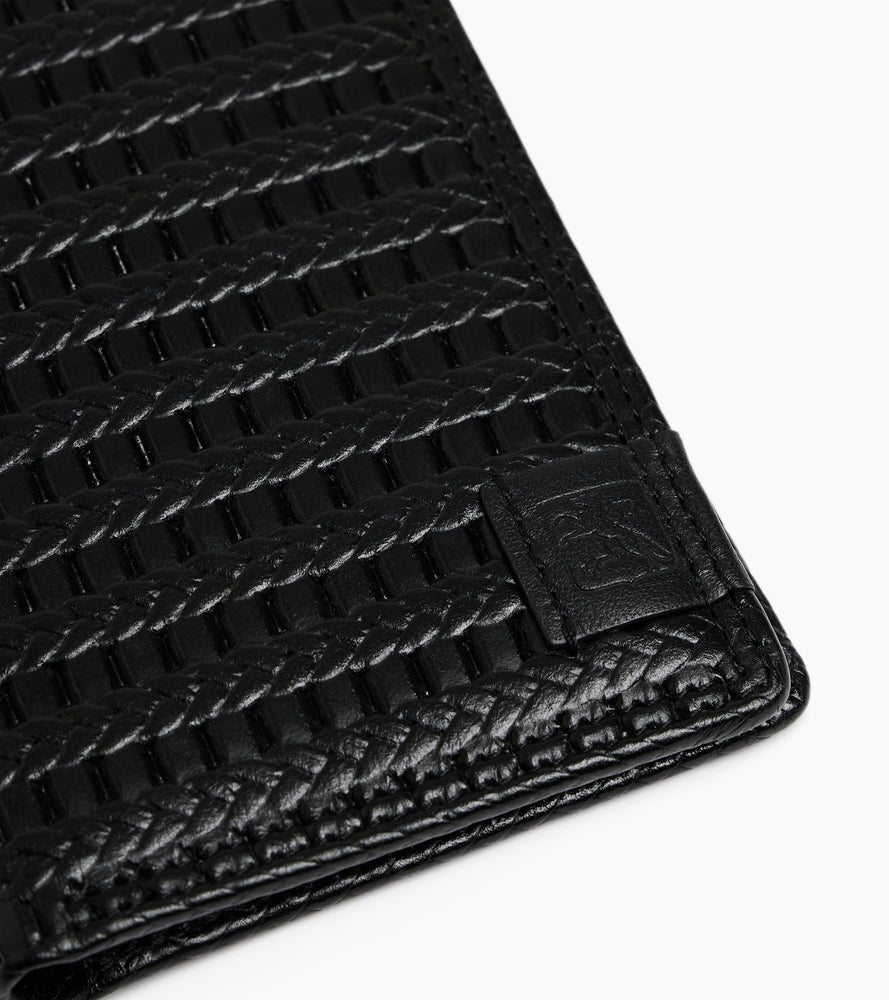 Martin vertical card holder in embossed and smooth leather
