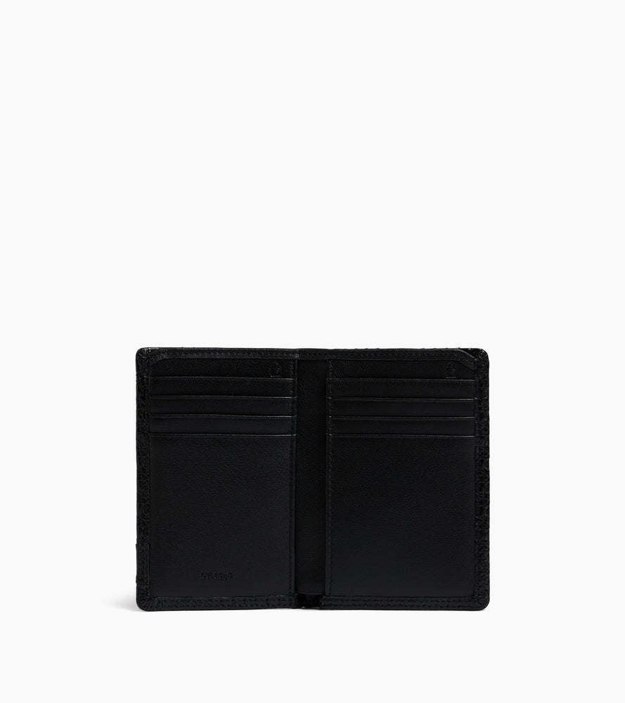 Martin vertical card holder in embossed and smooth leather
