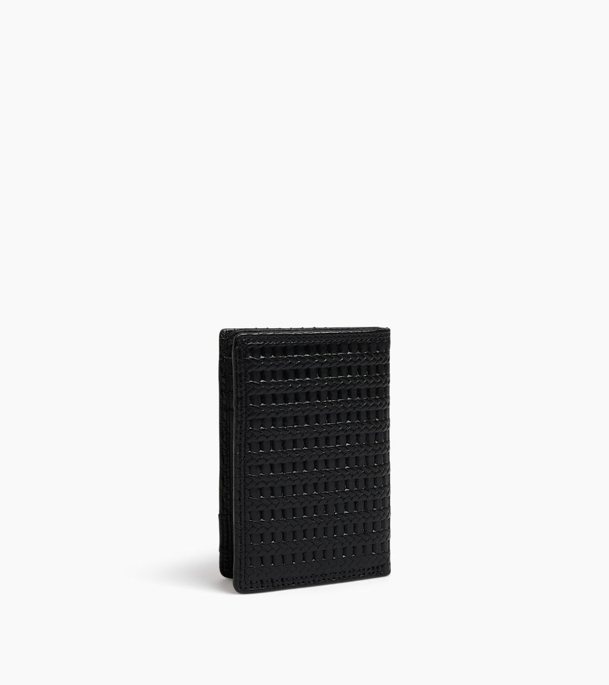 Martin vertical card holder in embossed and smooth leather
