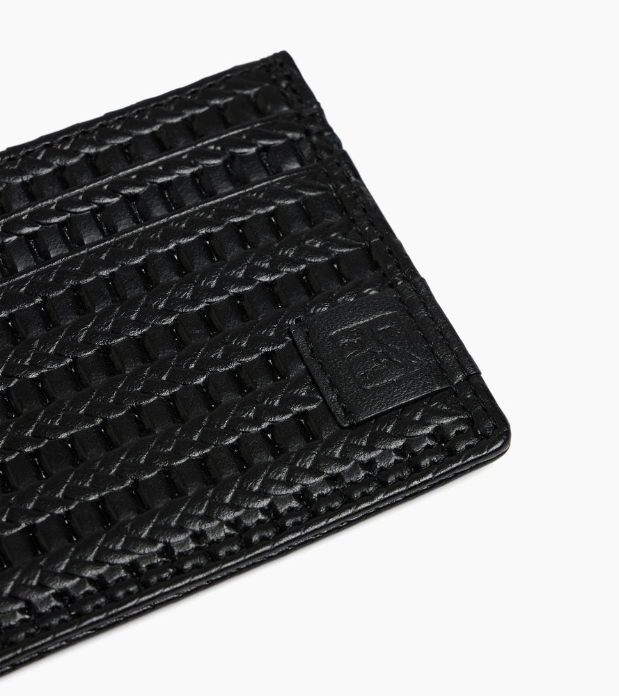 Martin card holder in embossed and smooth leather