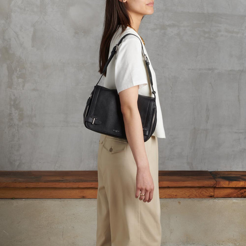 Sac bandoulière moyen modèle Simone en cuir grainé  - Le Tanneur