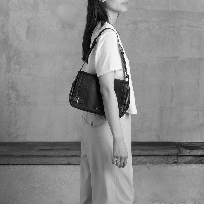 Sac bandoulière moyen modèle Simone en cuir grainé  - Le Tanneur