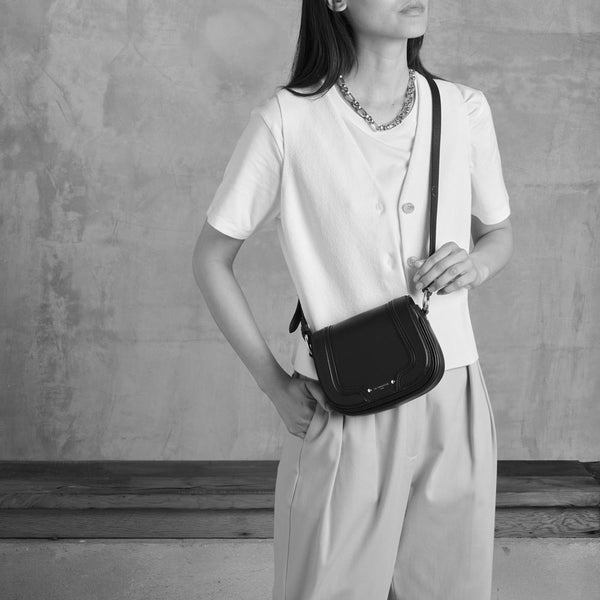 Petit sac bandoulière Ella en cuir grainé  - Le Tanneur
