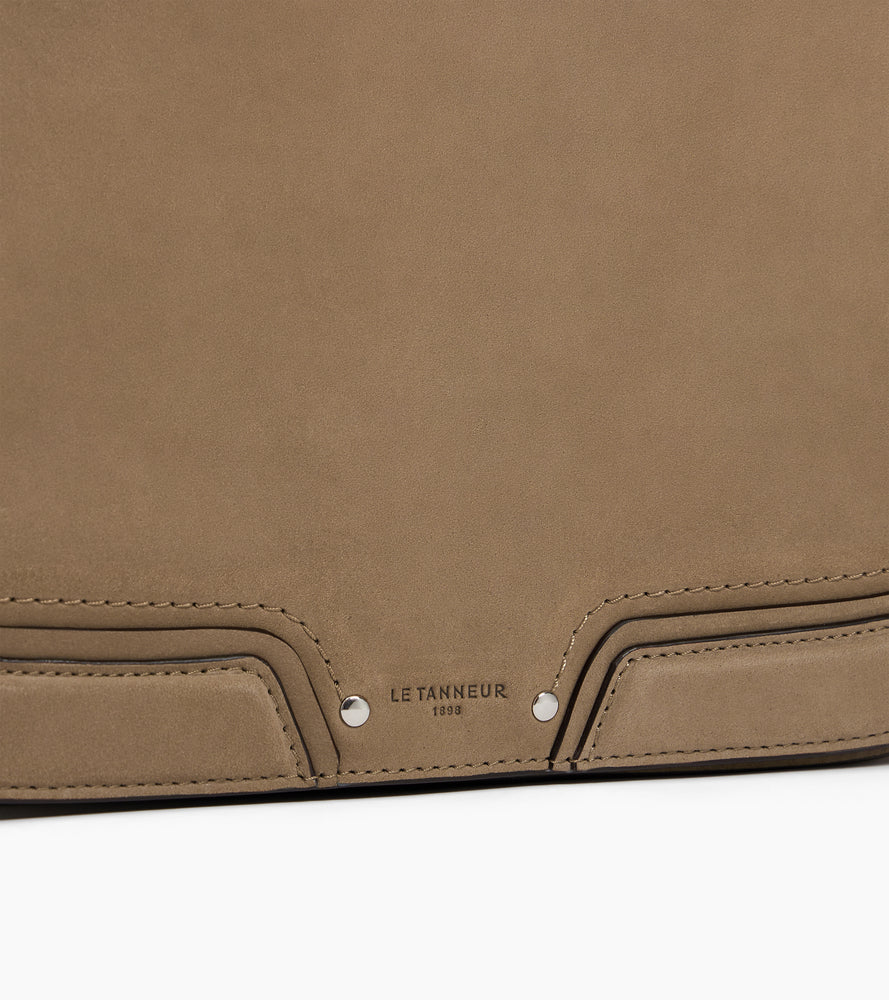 Ella large shoulder bag in smooth leather and nubuck