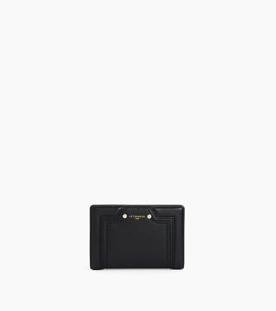 Le Tanneur ELLA グレインレザー ミディアム ウォレット Portefeuille moyen modèle Ella en cuir grainé Noir
