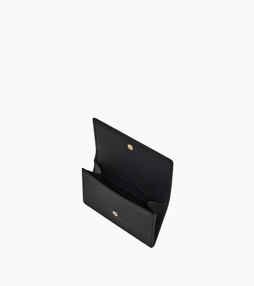 Ella card holder in grained leather with flap