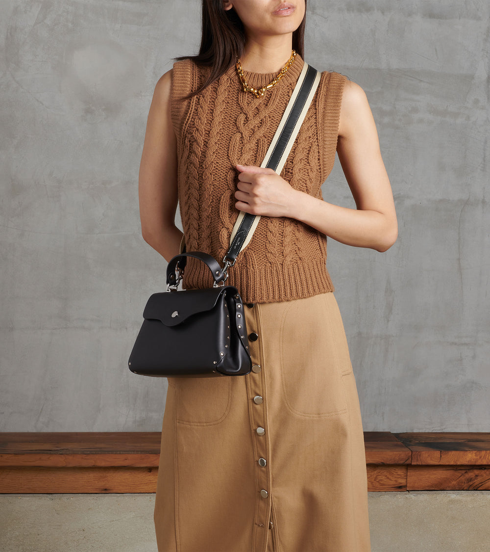 Petit sac ?� main Sans Couture en cuir lisse