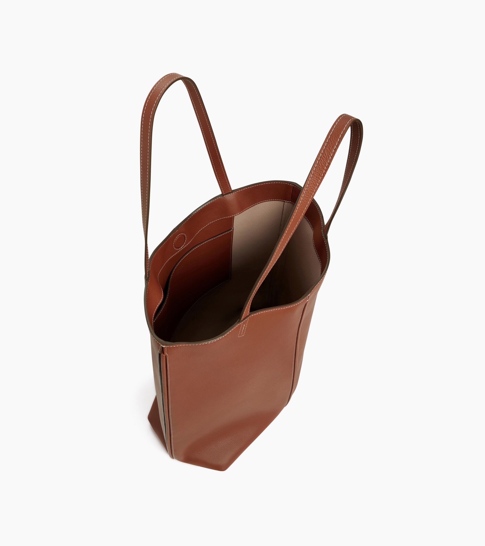 Bolso cabás mediano Hortense de piel granulada de doble cara