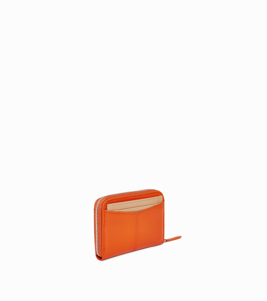 Zipped wallet with removable card holder Charlotte in smooth leather