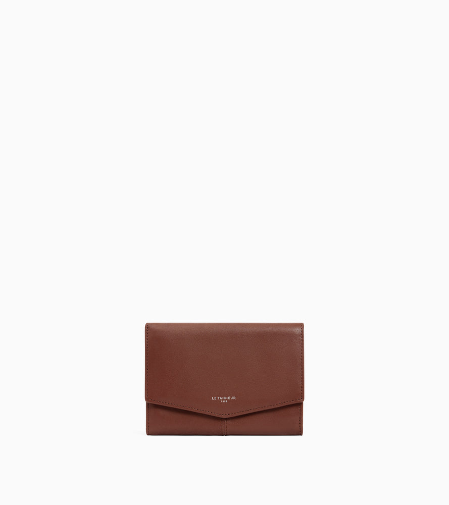 Large zipped wallet Charlotte in smooth leather