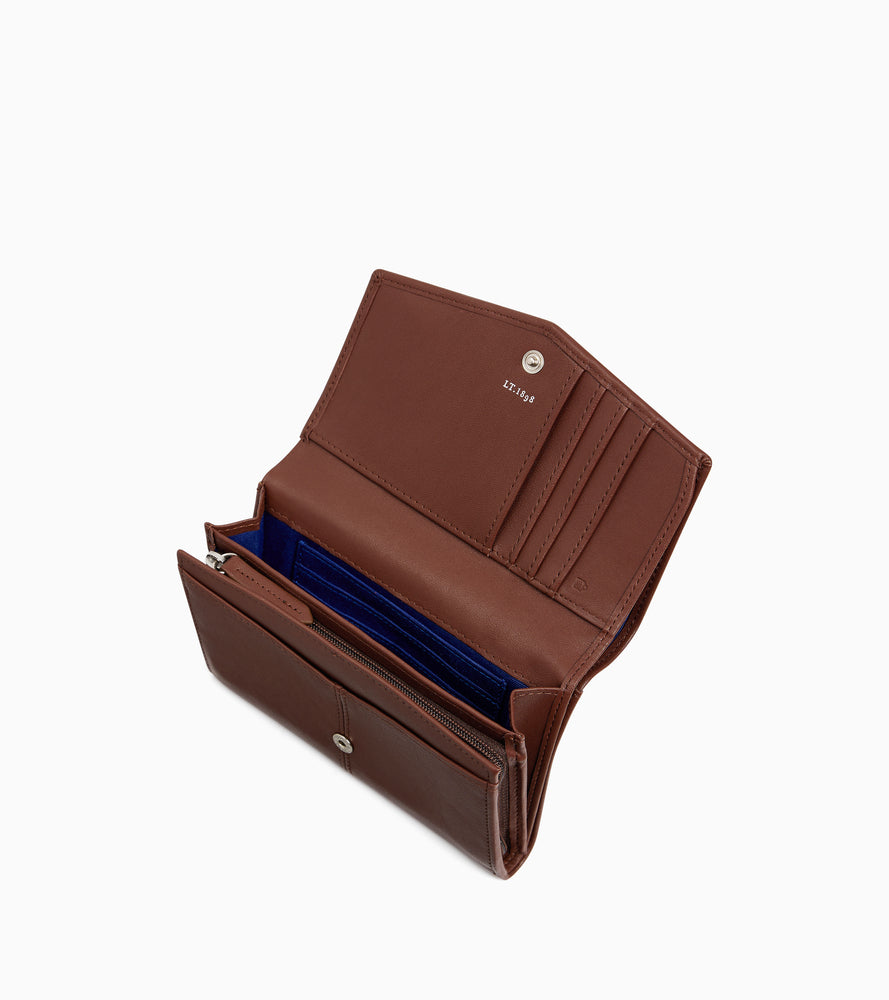 Large zipped wallet Charlotte in smooth leather