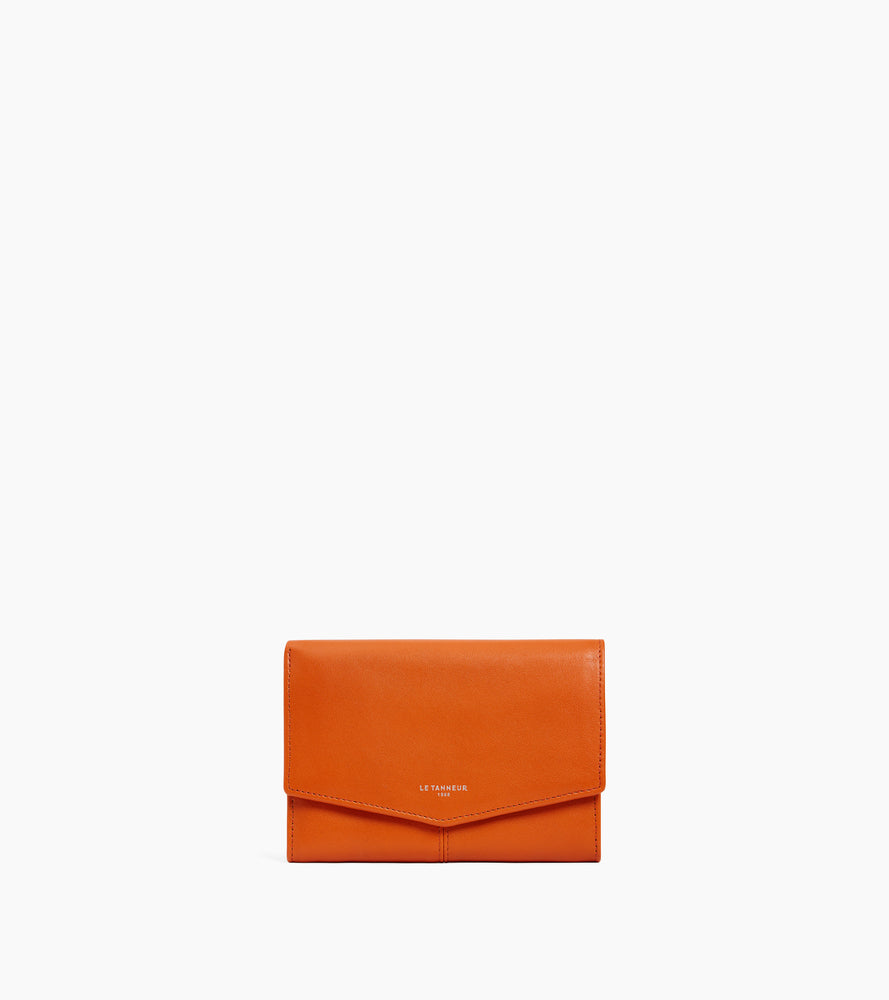 Large zipped wallet Charlotte in smooth leather