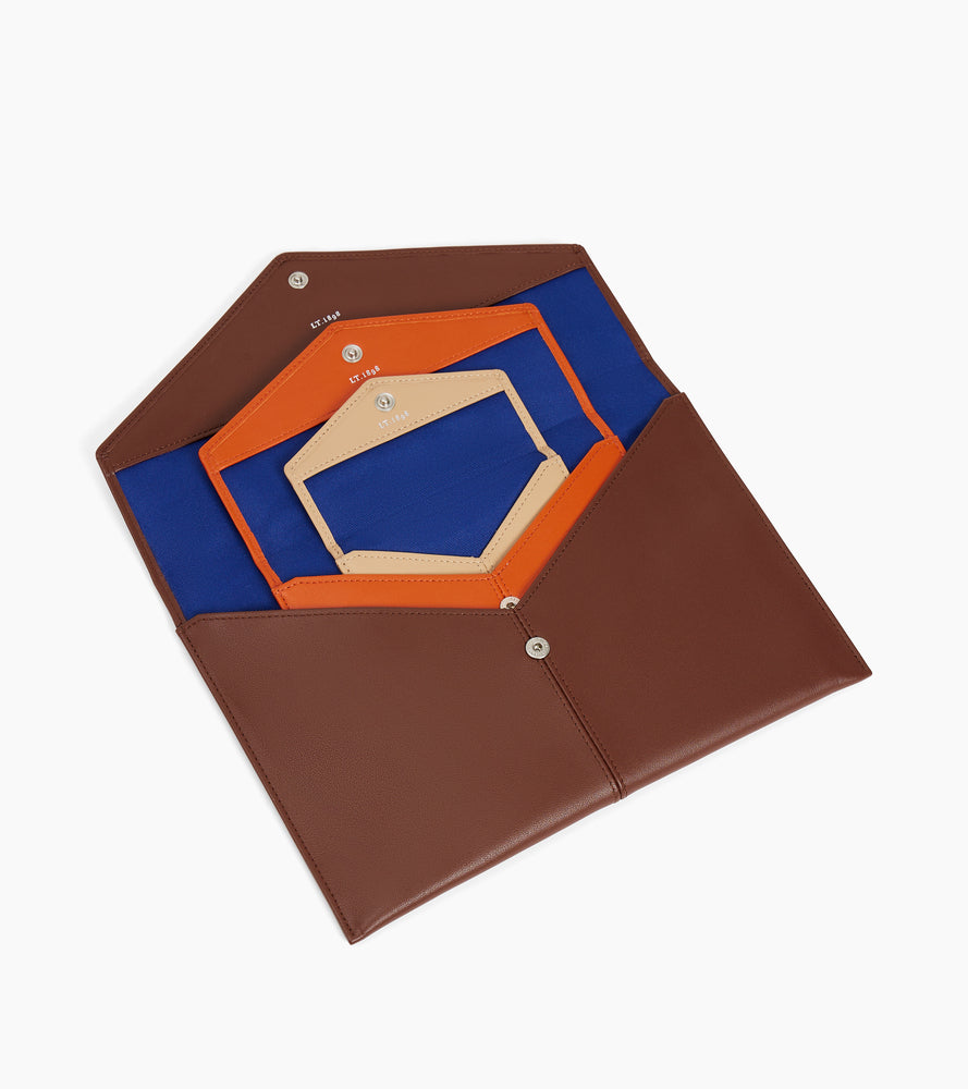 Trio of pouches Charlotte in smooth leather