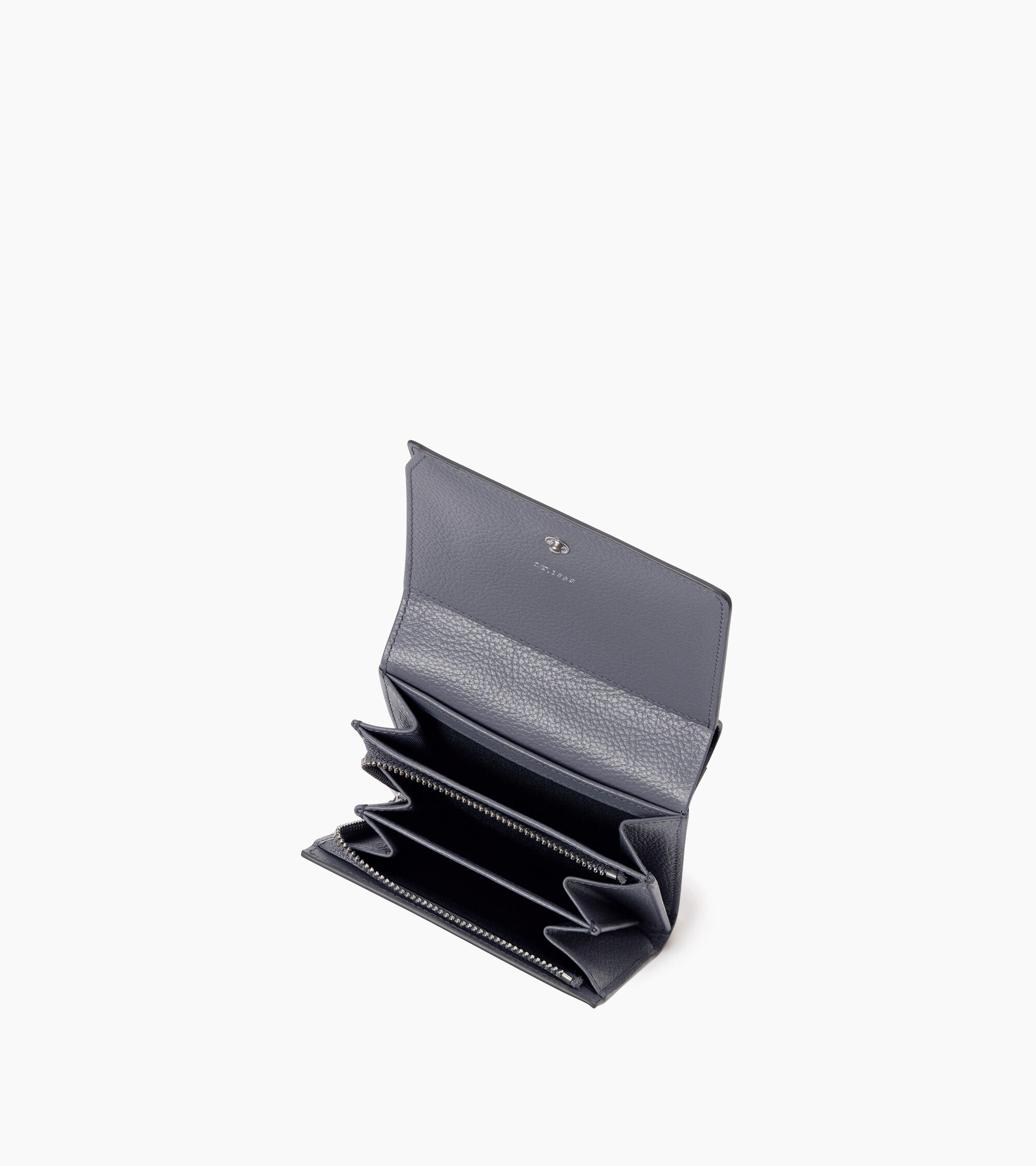 Kleine Brieftasche mit Klappe Louison aus genarbtem Leder