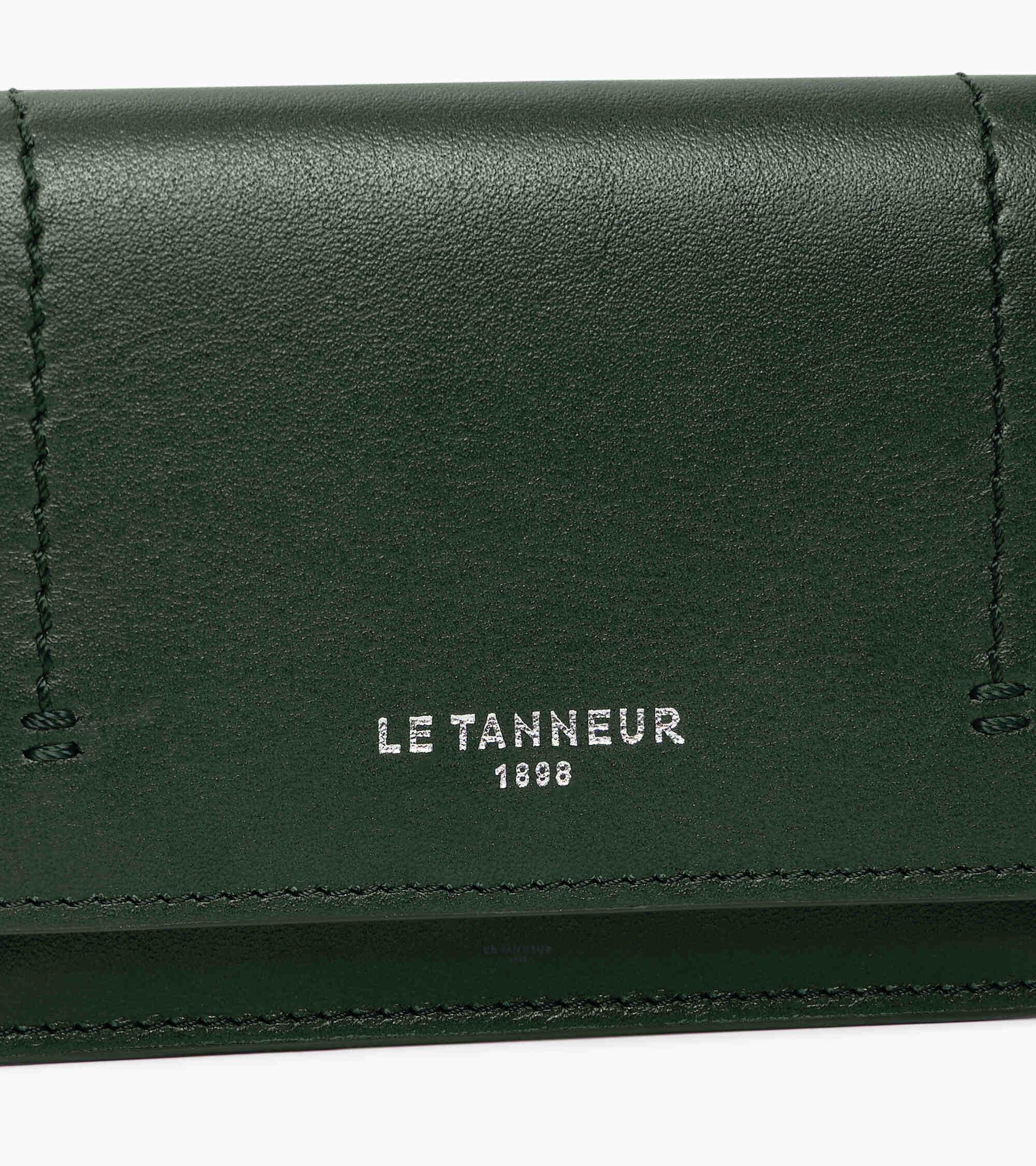 Louison small card holder with flap in smooth leather