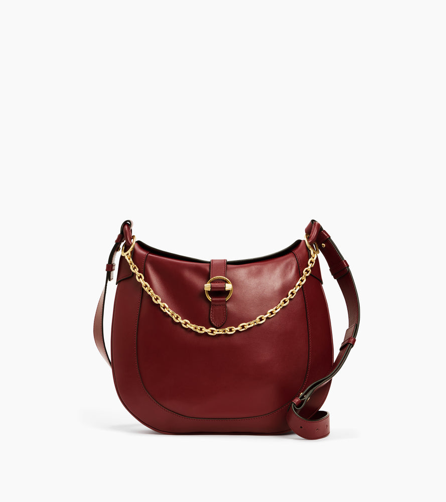 Bolso bandolera grande Pia de cuero liso