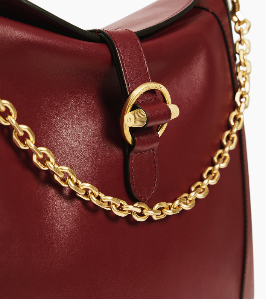 Bolso bandolera grande Pia de cuero liso