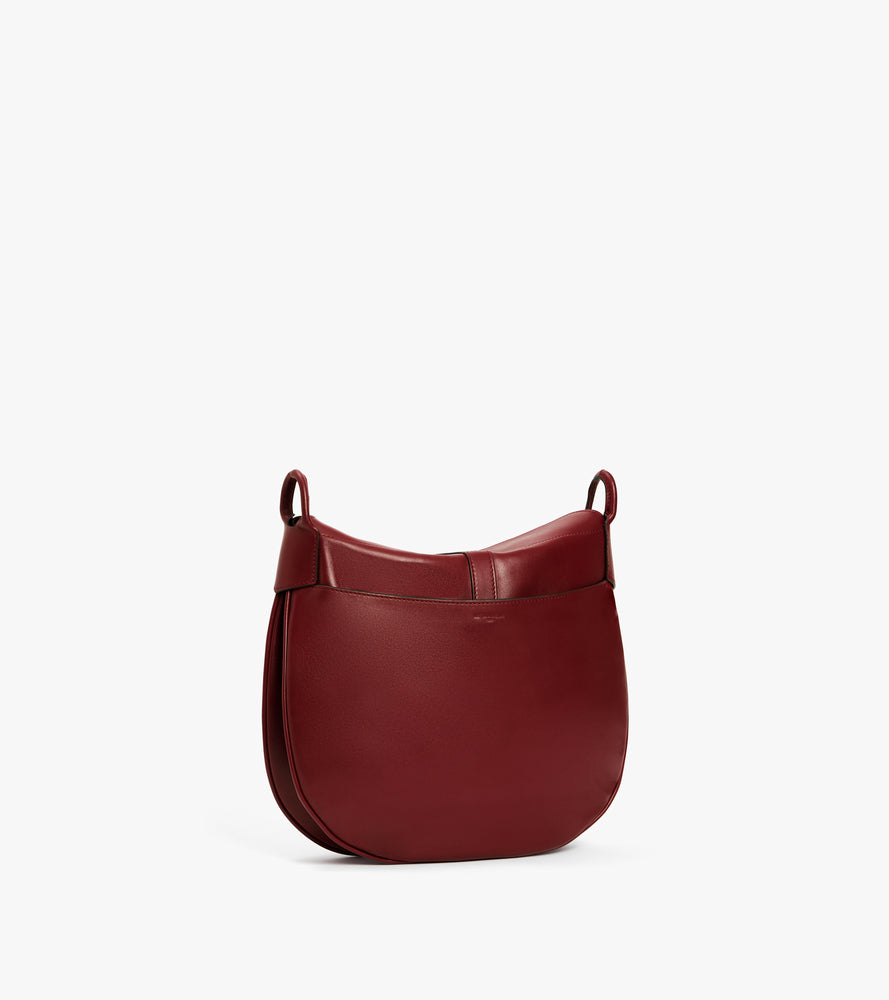 Bolso bandolera grande Pia de cuero liso