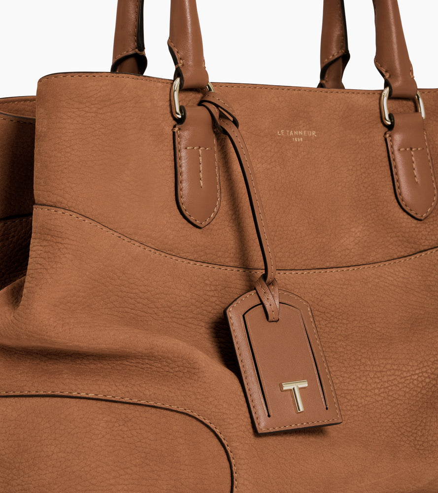 Romy large handbag in grained nubuck leather
