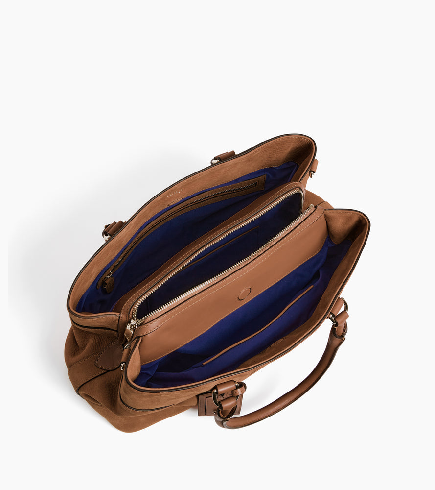 Romy large handbag in grained nubuck leather