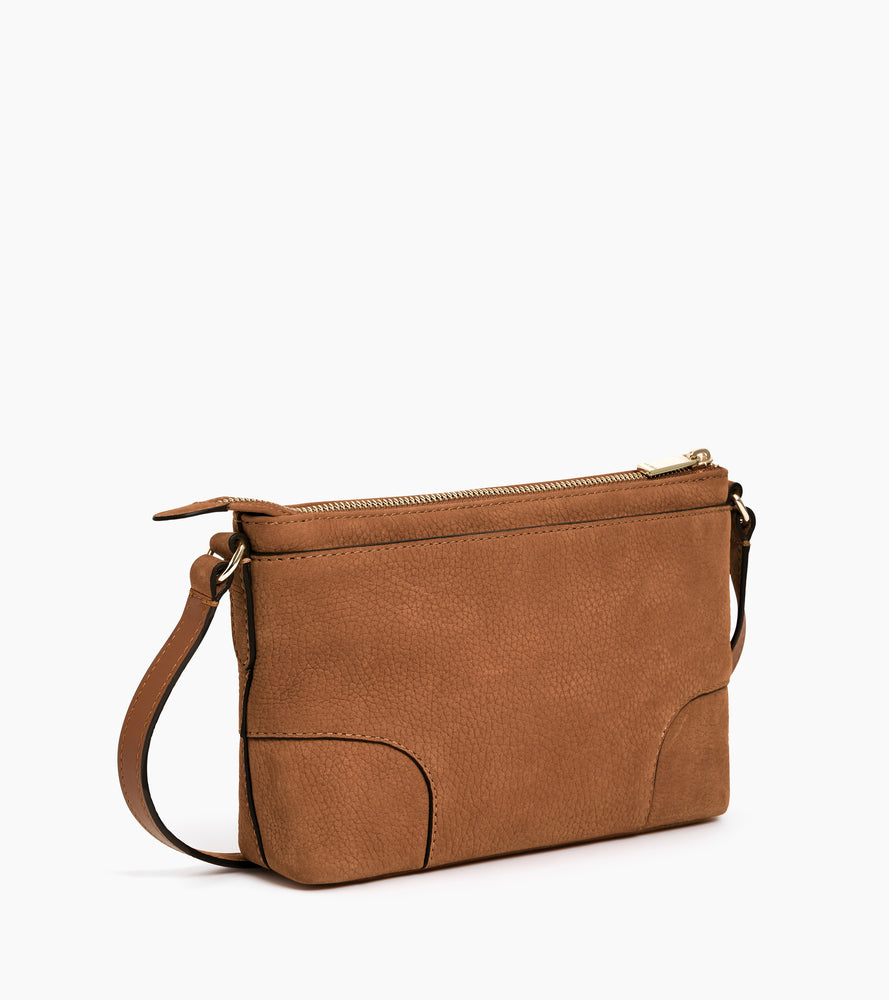 Petit sac bandoulière Romy en cuir nubuck grainé