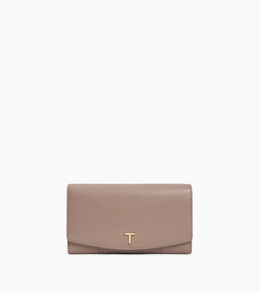 Large Romy flap wallet in grained leather