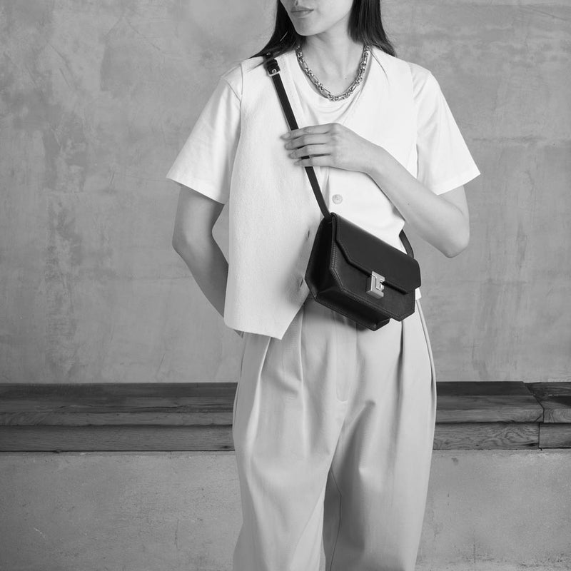 Petit sac bandoulière Rose en cuir lisse  - Le Tanneur
