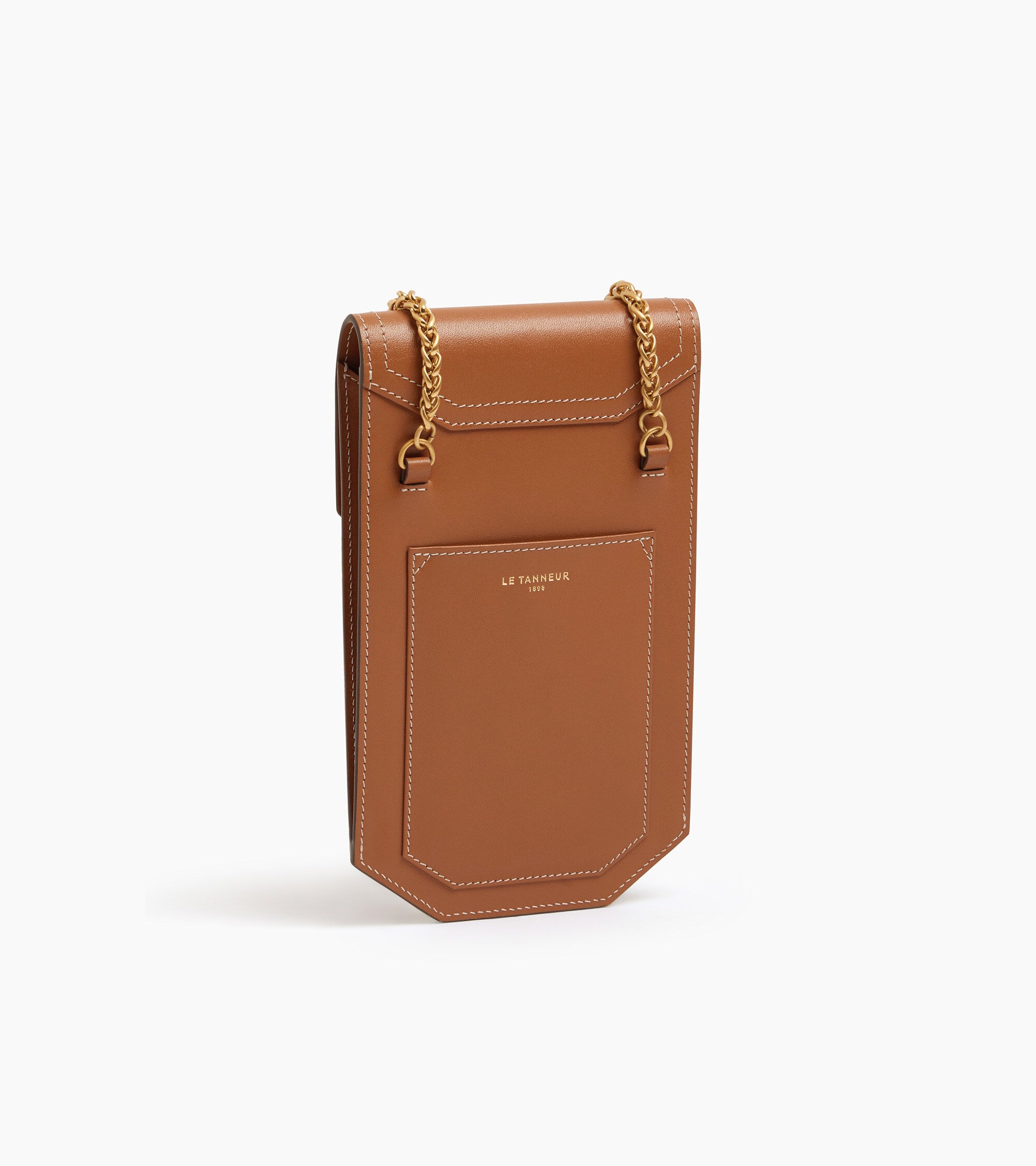 Rose smooth leather phone case with flap