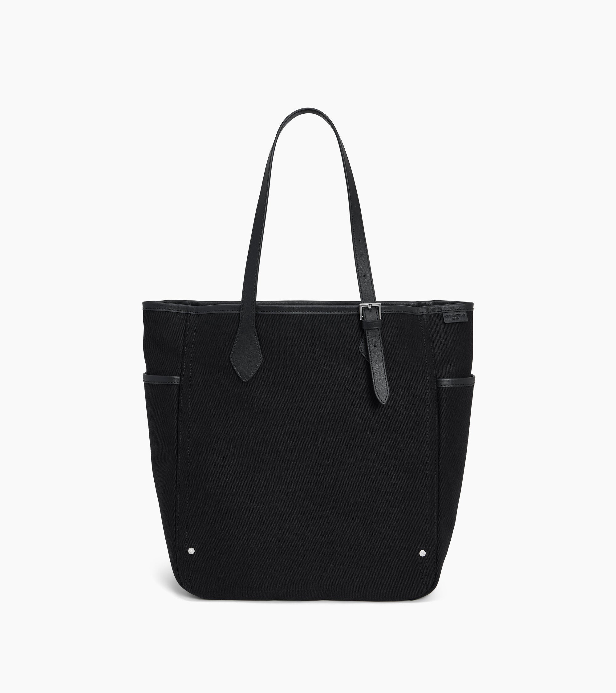 Solveig medium tote bag in cotton canvas and smooth leather